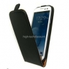 Samsung Housse Etui Coque Vrai Cuir Noir Veritable Pour Samsung I9300 Galaxy S3 + Film